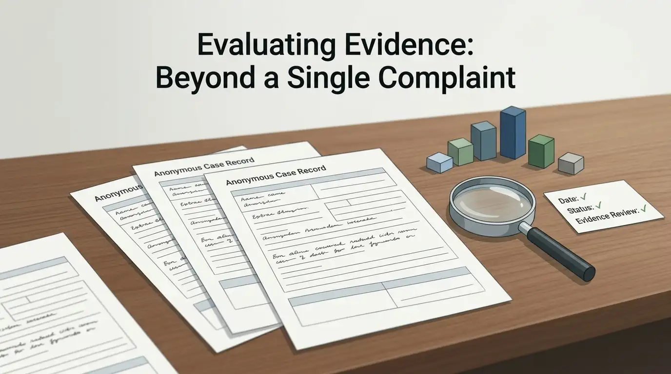 Neutral illustration about reading casino complaint records