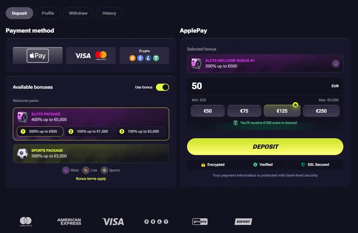 TenoBet Payment Methods for UK Players